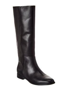 New! Vince Martell Knee High Boot Leather Black Size 10 M DD464A  Approx 11 3/8"